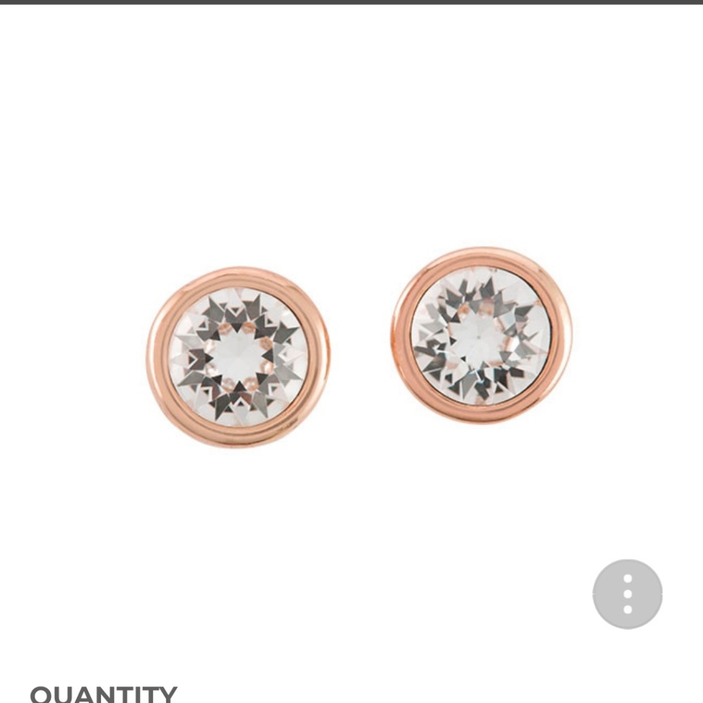 Rose Gold Bezel Stud Earrings with Swarovski Cryst